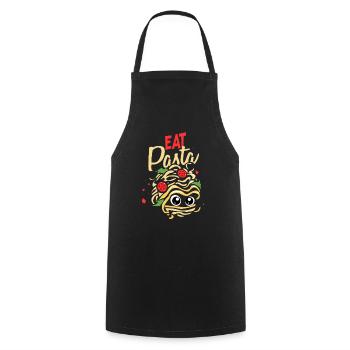 Eat pasta spaghetti food - Cooking Apron - black - Front - AI Model Male 185 dark (185cm)