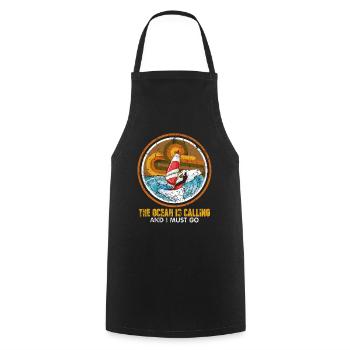 Windsurfing - Cooking Apron - black - Front - AI Model Male 185 dark (185cm)