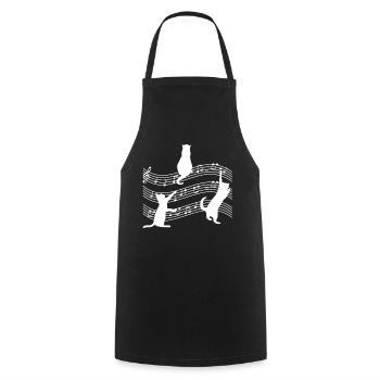 Cat Sheet Music Music - Cooking Apron - black - Front - AI Model Male 185 dark (185cm)