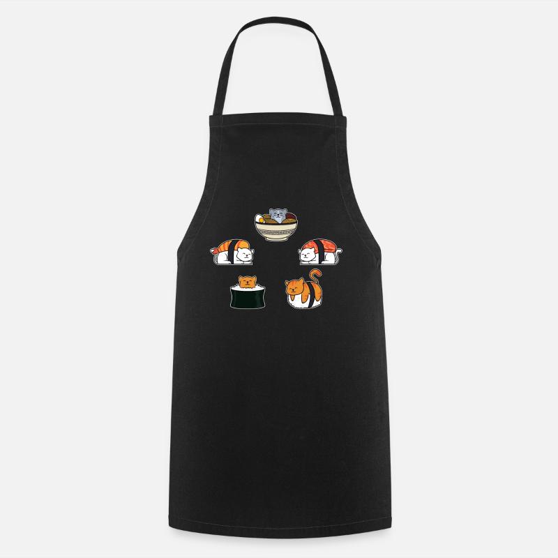 Cats Sushi Ramen - Cooking Apron - black