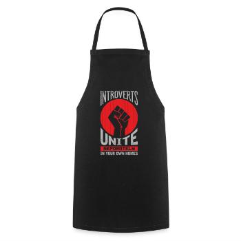 Introverts Unite introverts people introverts - Cooking Apron - black - Front - AI Model Male 185 dark (185cm)