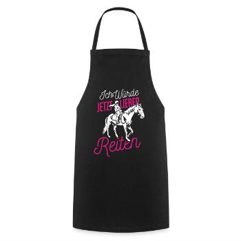 Rider Equestrian Equestrian Sport - Cooking Apron - black - Front - AI Model Male 185 dark (185cm)