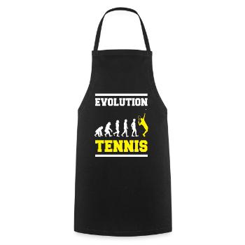 Tennis Evolution Sport Geschenk - Kochschürze - Schwarz - Vorne - AI Model Male 185 dark (185cm)