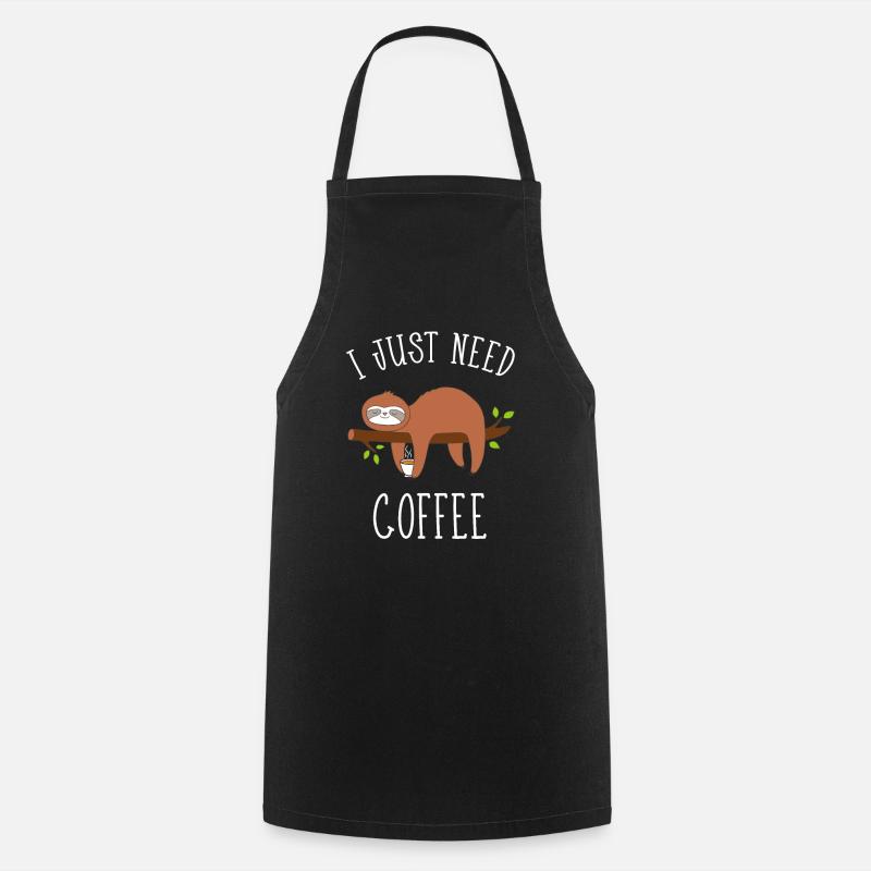 Café de paresse caféine - Tablier de cuisine - noir