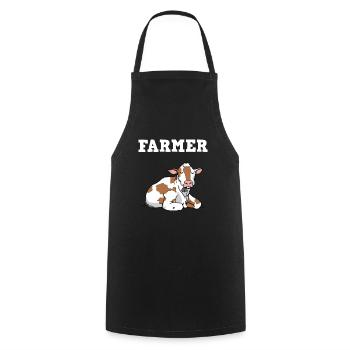 Agriculture des vaches - Tablier de cuisine - noir - Devant - AI Model Male 185 dark (185cm)