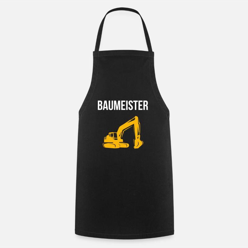 Baggerfahrer Baumeister Baustelle Bagger Baggern - Kochschürze - Schwarz
