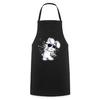 Cooler Hase - Kochschürze - Schwarz - Vorne - AI Model Male 185 dark (185cm)