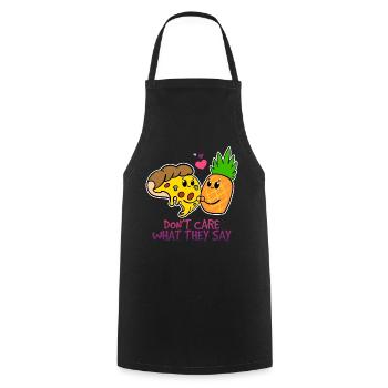 Pizza Hawaii - Cooking Apron - black - Front - AI Model Male 185 dark (185cm)