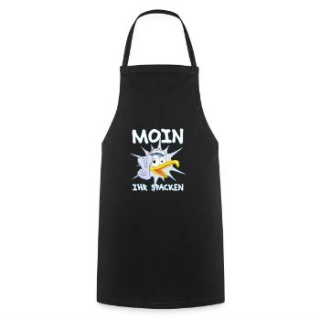 moin ihr spacken möwe geschenkidee - Kochschürze - Schwarz - Vorne - AI Model Male 185 dark (185cm)
