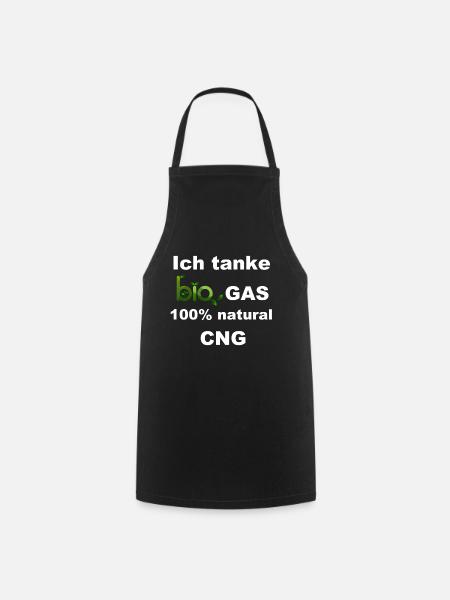 Ich tanke Bio Gas 100% natural CNG - Kochschürze - Schwarz
