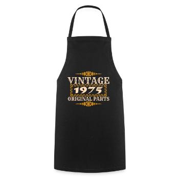 Vintage 1975 - Tablier de cuisine - noir - Devant - AI Model Male 185 dark (185cm)