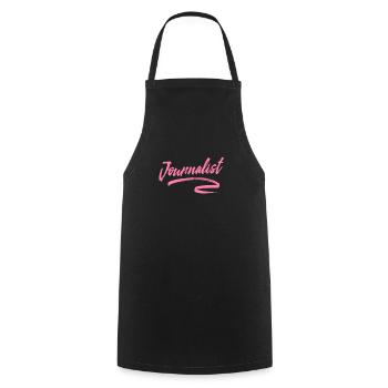 Journalism - Cooking Apron - black - Front - AI Model Male 185 dark (185cm)