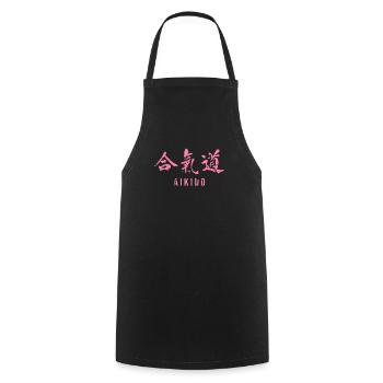 Aikido - Kochschürze - Schwarz - Vorne - AI Model Male 185 dark (185cm)