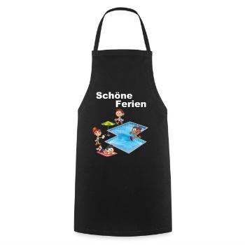 Schöne Ferien - Kochschürze - Schwarz - Vorne - AI Model Male 185 dark (185cm)