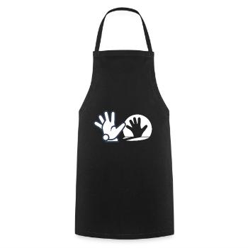 Jeu d’ombres de lapin - Tablier de cuisine - noir - Devant - AI Model Male 185 dark (185cm)