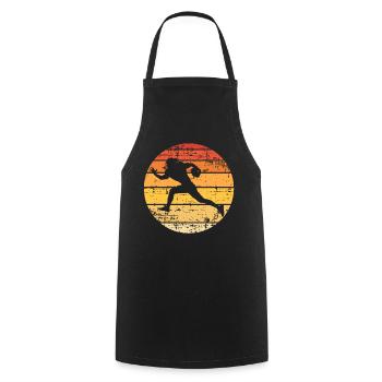 American football - Cooking Apron - black - Front - AI Model Male 185 dark (185cm)
