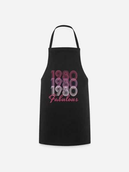 Années 1980 Anniversaire 40 ans Vintage Fabuleux - Tablier de cuisine - noir