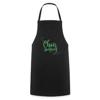 Chanteur chorale - Tablier de cuisine - noir - Devant - AI Model Male 185 dark (185cm)