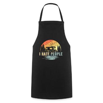 Camper Caravan I Hate People Vintage - Tablier de cuisine - noir - Devant - AI Model Male 185 dark (185cm)