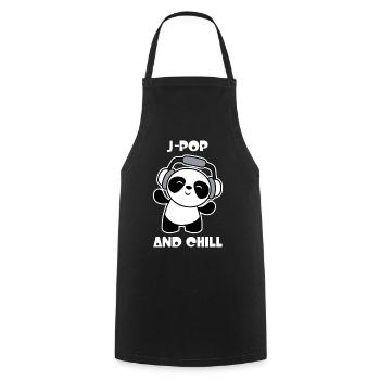 J-Pop And Chill Kawaii Panda - Cooking Apron - black - Front - AI Model Male 185 dark (185cm)