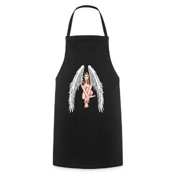 Xmas Christmas Angel Guardian Angel Heavenly - Cooking Apron - black - Front - AI Model Male 185 dark (185cm)