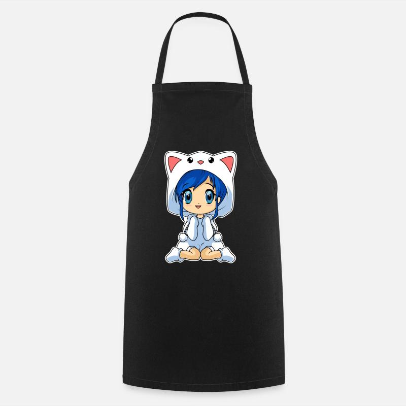 Anime Chibi Mädchen - Kochschürze - Schwarz