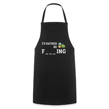 Tracteur agricole ferme cadeau drôle - Tablier de cuisine - noir - Devant - AI Model Male 185 dark (185cm)