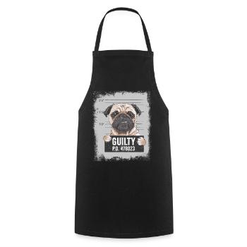 Pug dog funny gift funny animals - Cooking Apron - black - Front - AI Model Male 185 dark (185cm)