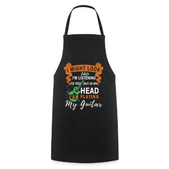 Musician guitars player - Cooking Apron - black - Front - AI Model Male 185 dark (185cm)