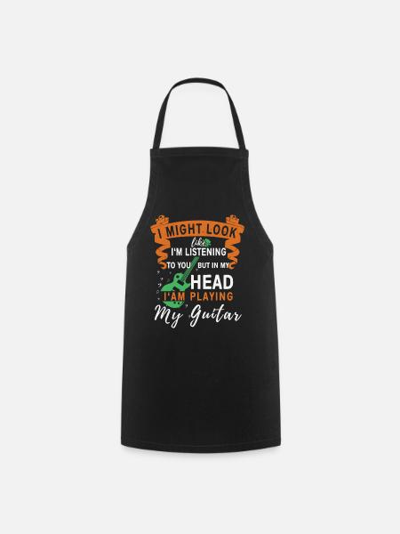 Musician guitars player - Cooking Apron - black