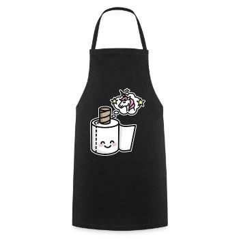 Never grow up - Unicorn toilet paper - Cooking Apron - black - Front - AI Model Male 185 dark (185cm)
