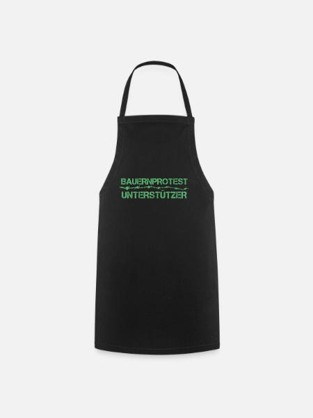 Farmer farmer protest protest demonstration - Cooking Apron - black
