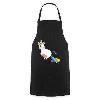 Unicorn Colorful Pups - Cooking Apron - black - Front - AI Model Male 185 dark (185cm)