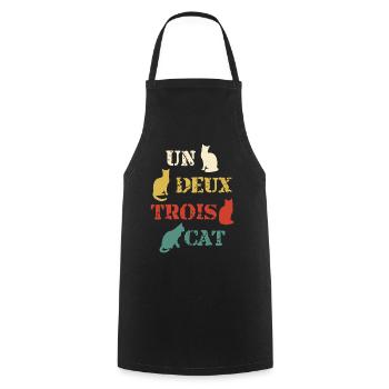 Chats Un Deux Trois Cat - Tablier de cuisine - noir - Devant - AI Model Male 185 dark (185cm)