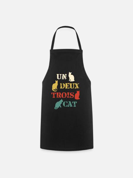 Un Deux Trois Cat cats - Cooking Apron - black