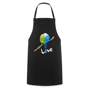 perruche - Tablier de cuisine - noir - Devant - AI Model Male 185 dark (185cm)