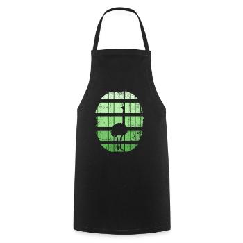 autruche - Tablier de cuisine - noir - Devant - AI Model Male 185 dark (185cm)