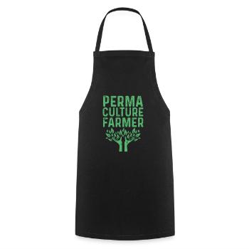 Permaculture Gardener - Cooking Apron - black - Front - AI Model Male 185 dark (185cm)