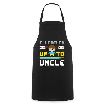 Level Up Zum Onkel - Kochschürze - Schwarz - Vorne - AI Model Male 185 dark (185cm)