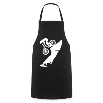 MTB downhill - Cooking Apron - black - Front - AI Model Male 185 dark (185cm)