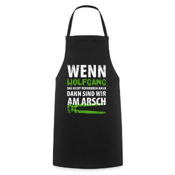 Heimwerker Wolfgang - Kochschürze - Schwarz - Vorne - AI Model Male 185 dark (185cm)