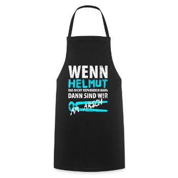 Heimwerker Helmut - Kochschürze - Schwarz - Vorne - AI Model Male 185 dark (185cm)