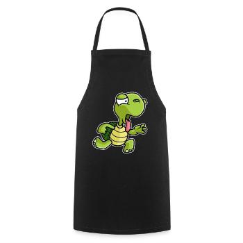 Tortue fitness drôle - Tablier de cuisine - noir - Devant - AI Model Male 185 dark (185cm)
