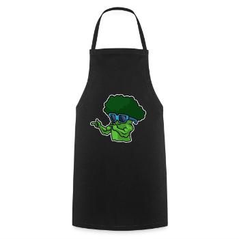 Brocoli fitness - Tablier de cuisine - noir - Devant - AI Model Male 185 dark (185cm)