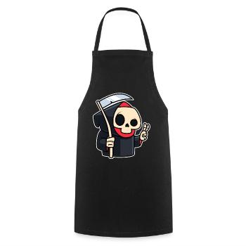 Faucheuse Victory Drôle - Tablier de cuisine - noir - Devant - AI Model Male 185 dark (185cm)