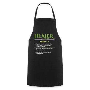 Heiler Definition Gamer - Kochschürze - Schwarz - Vorne - AI Model Male 185 dark (185cm)