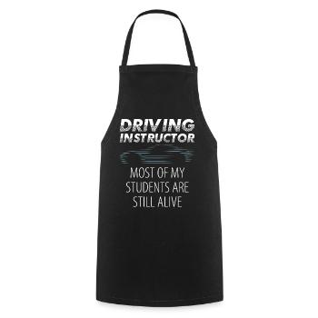 Driving instructor gift student driving lesson - Cooking Apron - black - Front - AI Model Male 185 dark (185cm)