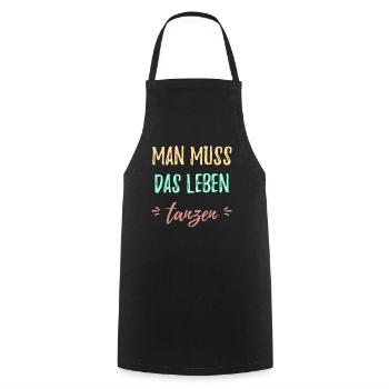 Tanzen - Kochschürze - Schwarz - Vorne - AI Model Male 185 dark (185cm)