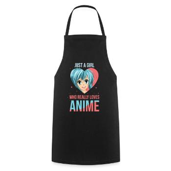 Nur Ein Mädchen Das Anime Liebt Otaku - Kochschürze - Schwarz - Vorne - AI Model Male 185 dark (185cm)