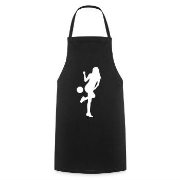 women's soccer - Cooking Apron - black - Front - AI Model Male 185 dark (185cm)
